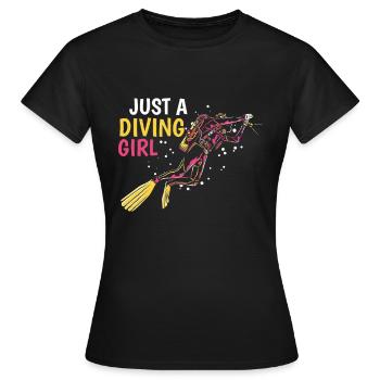 Plongeur juste une plongeuse plongeuse - T-shirt Femme - noir - Devant - AI Model Female 172 dark (172cm)