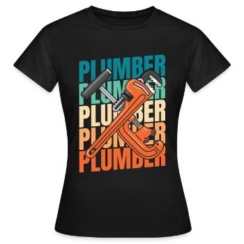Plombier Plombier - T-shirt Femme - noir - Devant - AI Model Female 172 dark (172cm)