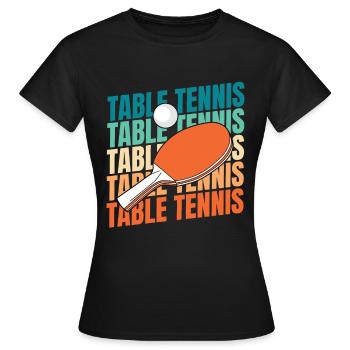 Tischtennis Pingpong - Frauen T-Shirt - Schwarz - Vorne - AI Model Female 172 dark (172cm)