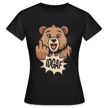 Ours Ours Brun Idgaf - T-shirt Femme - noir - Devant - AI Model Female 172 dark (172cm)