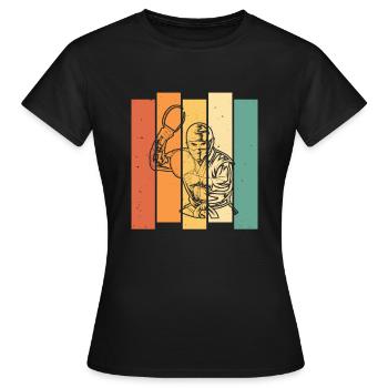 Tischtennis Pingpong Tischtennis Ninja - Frauen T-Shirt - Schwarz - Vorne - AI Model Female 172 dark (172cm)