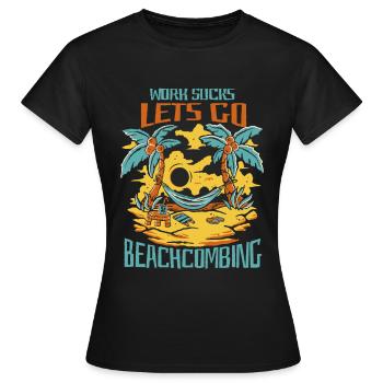 Beach combing - Women's T-Shirt - black - Front - AI Model Female 172 dark (172cm)