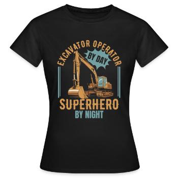 Opérateur d’excavatrice - T-shirt Femme - noir - Devant - AI Model Female 172 dark (172cm)
