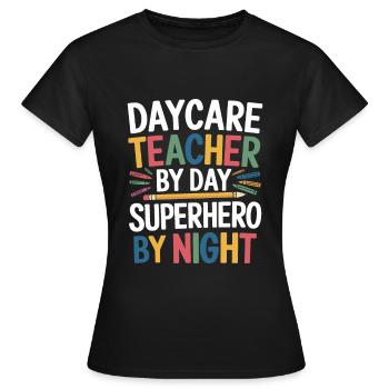 Institutrice de maternelle, assistante maternelle, assistante maternelle - T-shirt Femme - noir - Devant - AI Model Female 172 dark (172cm)