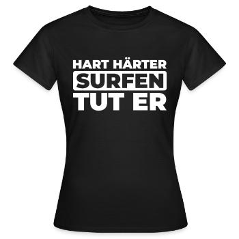 Surfer Surfen - Frauen T-Shirt - Schwarz - Vorne - AI Model Female 172 dark (172cm)