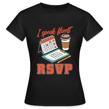 Event planner - Women's T-Shirt - black - Front - AI Model Female 172 dark (172cm)