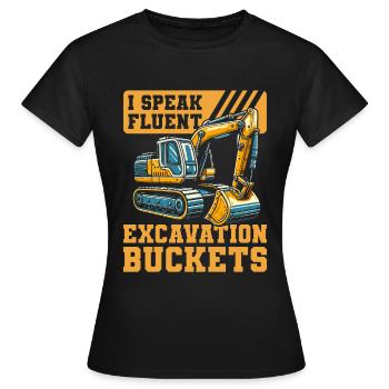 Excavator Operator - Women's T-Shirt - black - Front - AI Model Female 172 dark (172cm)