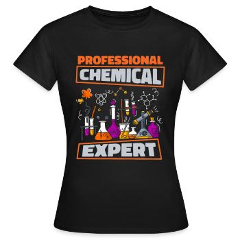 Assistant de laboratoire chimique - T-shirt Femme - noir - Devant - AI Model Female 172 dark (172cm)