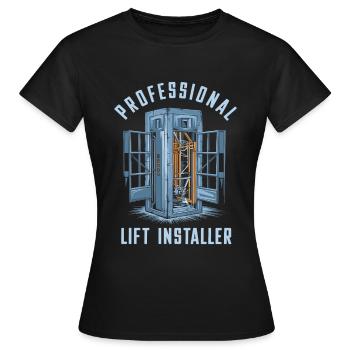 Installateur d’ascenseur - T-shirt Femme - noir - Devant - AI Model Female 172 dark (172cm)