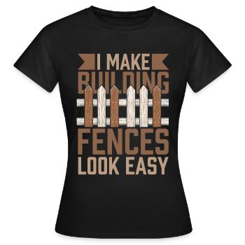 Installateur de clôture - T-shirt Femme - noir - Devant - AI Model Female 172 dark (172cm)