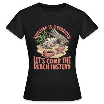 Beach combing - Women's T-Shirt - black - Front - AI Model Female 172 dark (172cm)