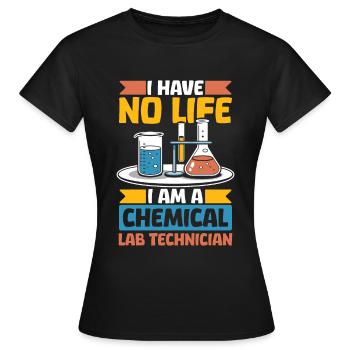 Assistant de laboratoire chimique - T-shirt Femme - noir - Devant - AI Model Female 172 dark (172cm)