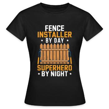Installateur de clôture - T-shirt Femme - noir - Devant - AI Model Female 172 dark (172cm)
