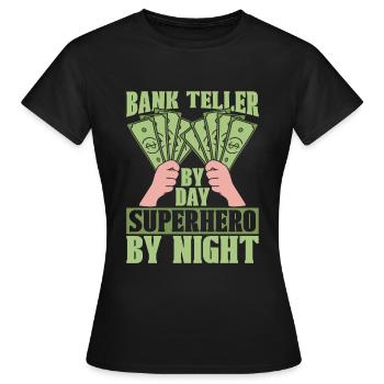 Employé de banque - T-shirt Femme - noir - Devant - AI Model Female 172 dark (172cm)