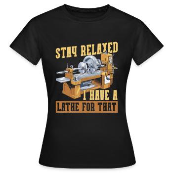 Tourneur sur bois - T-shirt Femme - noir - Devant - AI Model Female 172 dark (172cm)