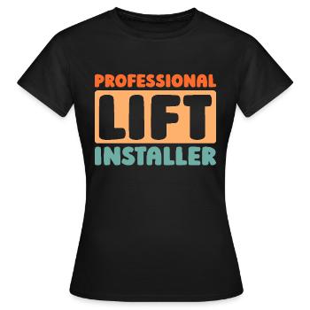 Installateur d’ascenseur - T-shirt Femme - noir - Devant - AI Model Female 172 dark (172cm)