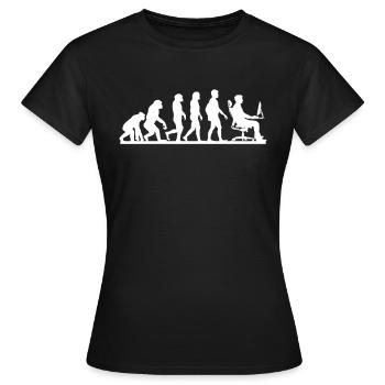 Evolution to computer programmer - Women's T-Shirt - black - Front - AI Model Female 172 dark (172cm)