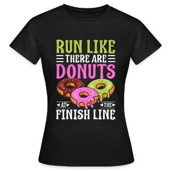 Lustiges Laufshirt Donut Motivation Joggen Sport - Frauen T-Shirt - Schwarz - Vorne - AI Model Female 172 dark (172cm)