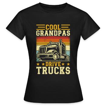 Cool grandpas drive trucks – truck drivers - Women's T-Shirt - black - Front - AI Model Female 172 dark (172cm)
