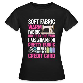 Drôle de couture et de courtepointe T-Shirt Quilter - T-shirt Femme - noir - Devant - AI Model Female 172 dark (172cm)