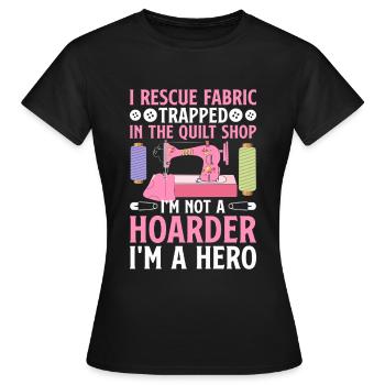Funny Sewing & Quilting T-Shirt Quilter - Women's T-Shirt - black - Front - AI Model Female 172 dark (172cm)