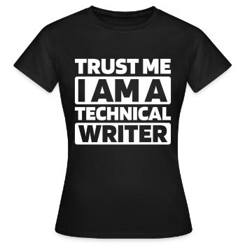 Rédactrice technique - T-shirt Femme - noir - Devant - AI Model Female 172 dark (172cm)