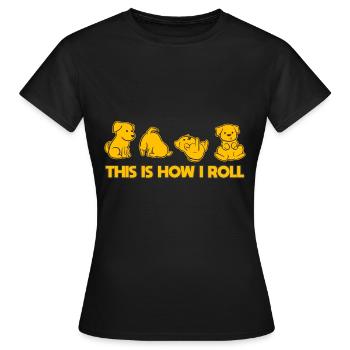 Chien roulant - T-shirt Femme - noir - Devant - AI Model Female 172 dark (172cm)