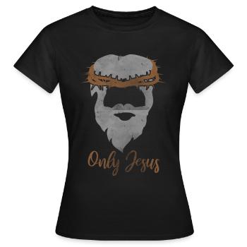 Jésus - seul Jésus - T-shirt Femme - noir - Devant - AI Model Female 172 dark (172cm)