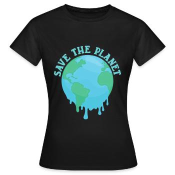Save The Planet - Frauen T-Shirt - Schwarz - Vorne - AI Model Female 172 dark (172cm)