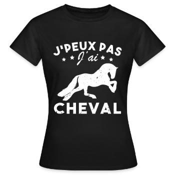 Je Peux Pas J ai cheval - T-shirt Femme - noir - Devant - AI Model Female 172 dark (172cm)