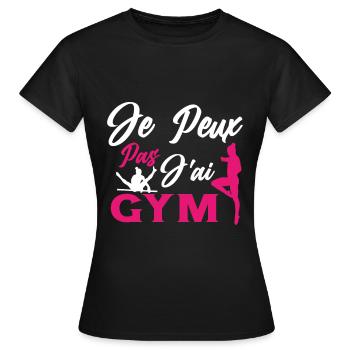 Ich kann nicht, ich habe kein Fitnessstudio - Frauen T-Shirt - Schwarz - Vorne - AI Model Female 172 dark (172cm)