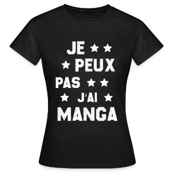 Ich kann keinen Manga haben - Frauen T-Shirt - Schwarz - Vorne - AI Model Female 172 dark (172cm)
