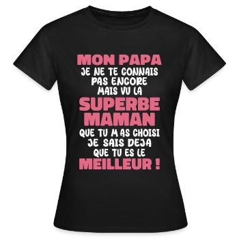 Pregnancy Announcement Gift Future Dad Future Mom - Women's T-Shirt - black - Front - AI Model Female 172 dark (172cm)