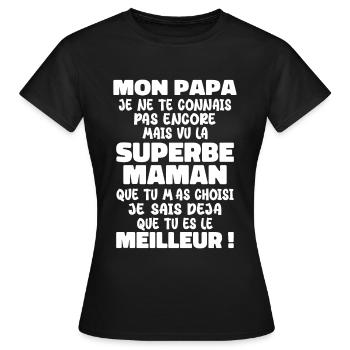 Pregnancy Announcement Gift Future Dad Future Mom - Women's T-Shirt - black - Front - AI Model Female 172 dark (172cm)