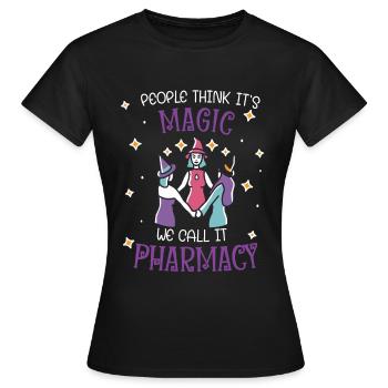 Pharmacie | Magie de la pharmacie - T-shirt Femme - noir - Devant - AI Model Female 172 dark (172cm)