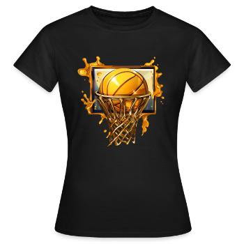 Goldener Basketball Korb - Frauen T-Shirt - Schwarz - Vorne - AI Model Female 172 dark (172cm)