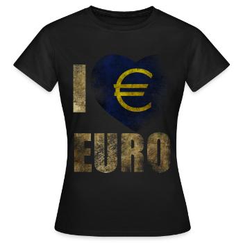 EURO J’aime l’euro - T-shirt Femme - noir - Devant - AI Model Female 172 dark (172cm)