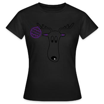 Rennes avec des boules de Noël - T-shirt Femme - noir - Devant - AI Model Female 172 dark (172cm)