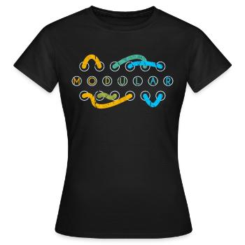 Modular synth patch cable - Women's T-Shirt - black - Front - AI Model Female 172 dark (172cm)
