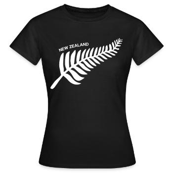 Neuseeland Fern Logo für Urlauber Backpacker Maori - Frauen T-Shirt - Schwarz - Vorne - AI Model Female 172 dark (172cm)