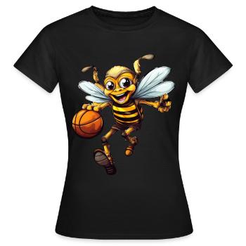 Lachende Basketball Biene - Frauen T-Shirt - Schwarz - Vorne - AI Model Female 172 dark (172cm)