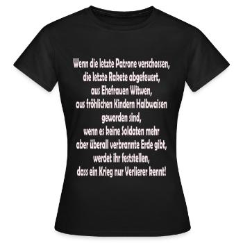 Wenn die letzte Patrone ......; Spruch, Sprüche - Frauen T-Shirt - Schwarz - Vorne - AI Model Female 172 dark (172cm)