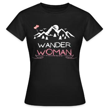 Wander Woman Mountain Girl Outdoor Hobby Gift - Women's T-Shirt - black - Front - AI Model Female 172 dark (172cm)