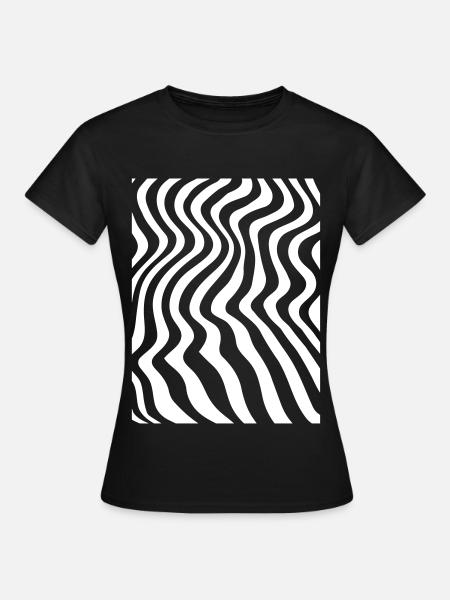 Databending Lines - Frauen T-Shirt - Schwarz