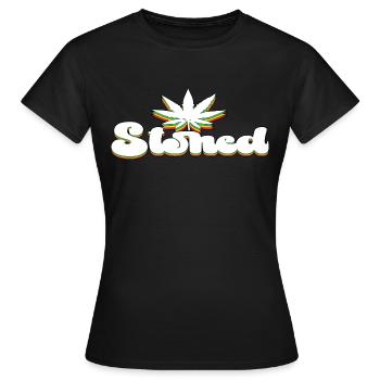 Stoned Weed Leaf - Frauen T-Shirt - Schwarz - Vorne - AI Model Female 172 dark (172cm)