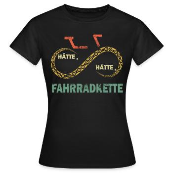 Hätte Hätte Fahrradkette - Frauen T-Shirt - Schwarz - Vorne - AI Model Female 172 dark (172cm)