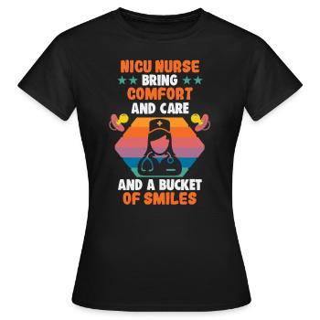 Pflegerin INFIRMIÈRE DE L’USIN USIN Krankenschwester - T-shirt Femme - noir - Devant - AI Model Female 172 dark (172cm)