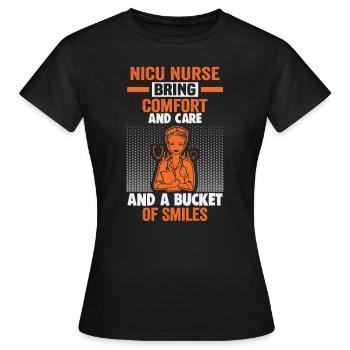 Pflegerin INFIRMIÈRE DE L’USIN USIN Krankenschwester - T-shirt Femme - noir - Devant - AI Model Female 172 dark (172cm)