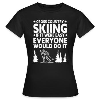 Skieurs de fond biathlon de fond - T-shirt Femme - noir - Devant - AI Model Female 172 dark (172cm)