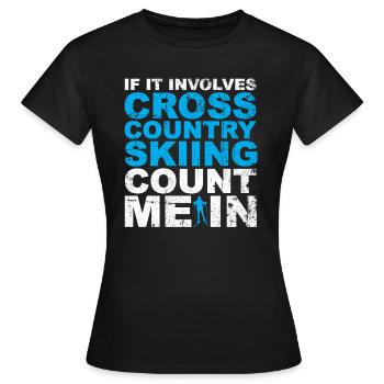 Skieurs de fond biathlon de fond - T-shirt Femme - noir - Devant - AI Model Female 172 dark (172cm)